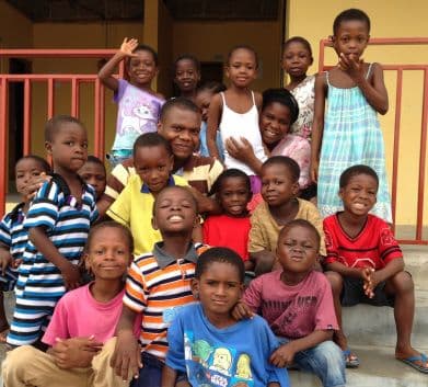 Group of kids huddled